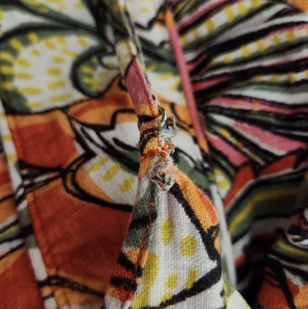 C&C California Women's Medium Tropical Print Strapless Maxi Dress Linen Blend - Picture 12 of 13